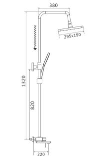 Душевая стойка Shevanik S8236T оружейная сталь